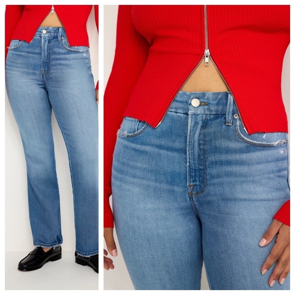 New! Good American Good Curve Straight Jean in Indigo nwt 33906 - Picture 3 of 16